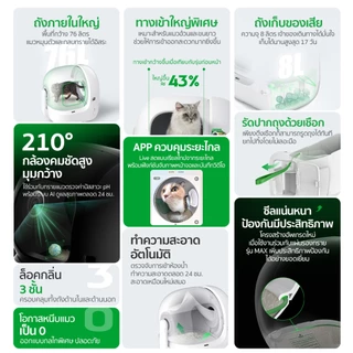 PETKIT Pura Max PRO 2 ทางเข้ากว้างขึ้น ห้องน้ำแมวอัตโนมัติ พร้อมกล้อง Ai อัจฉริยะ ประกันศูนย์ไทย 2 ปี Onsite Service