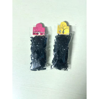 ยางรัดผม หนังยางรัดผมสีดำแบบใช้แล้วทิ้ง (1 โหล)