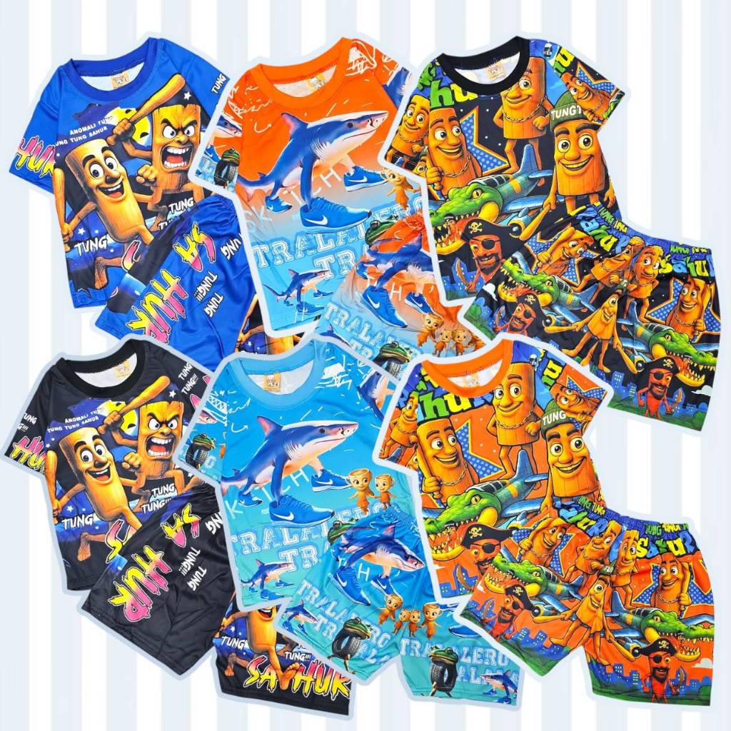 ชุดเด็กลายการ์ตูน ผ้าไมโคร ชุดเด็ก 1-5 ขวบ ชุดเด็กผู้ชาย MIC0011