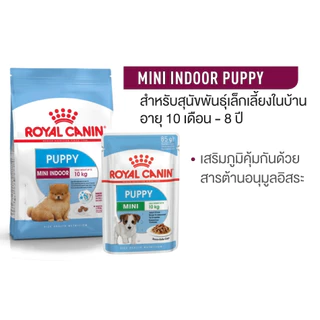 [แบ่งขาย] อาหารสุนัข Royal canin MINI INDOOR PUPPY ลูกสุนัขพันธุ์เล็กเลี้ยงในบ้าน 2-10 เดือน 500g ,1kg