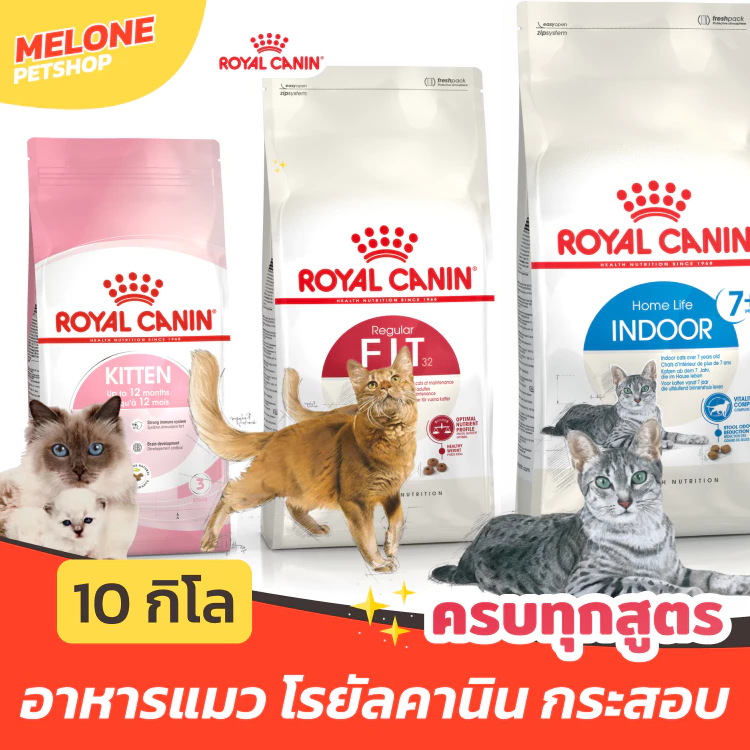 [ส่งด่วน ล็อตใหม่] Royal Canin โรยัลคานิน อาหารแมว Fit Indoor ลูกแมว Kitten แมวแก่ 7+ / Hair Skin / Urinary 10 kg