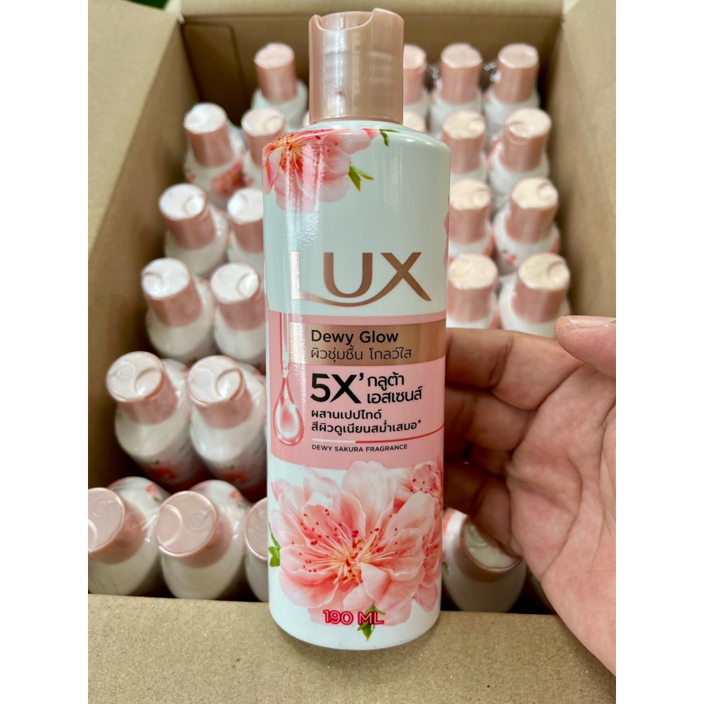 ครีมอาบน้ำ Lux ดิวอี้ โกลว์ กลิ่นซากุระ  190ml.