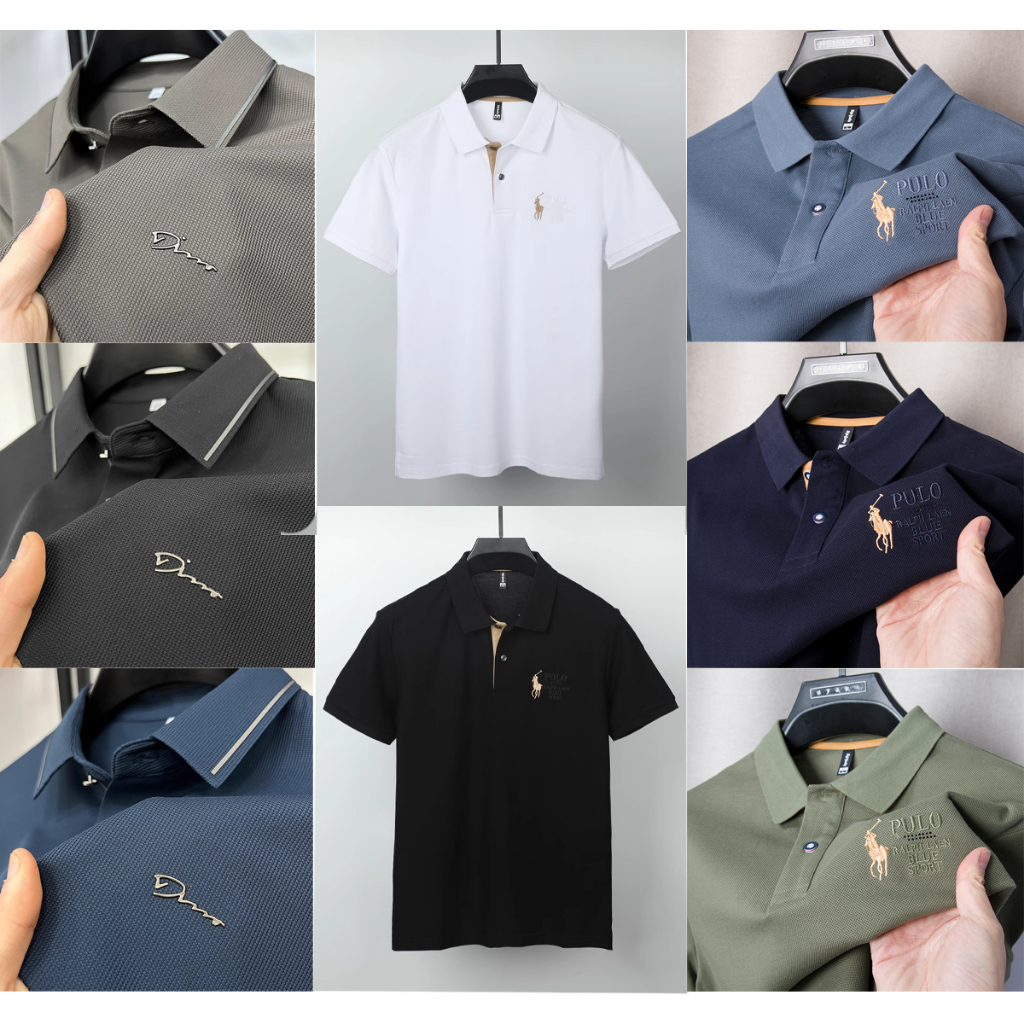 เสื้อโปโลทรงหลวมสุดเทรนด์ไหล่ตรง เสื้อเชิ้ตแขนสั้นอเนกประสงค์พร้อมดีไซน์ปัก เสื้อโปโลลำลองใส่สบายในฤดูร้อนHOT