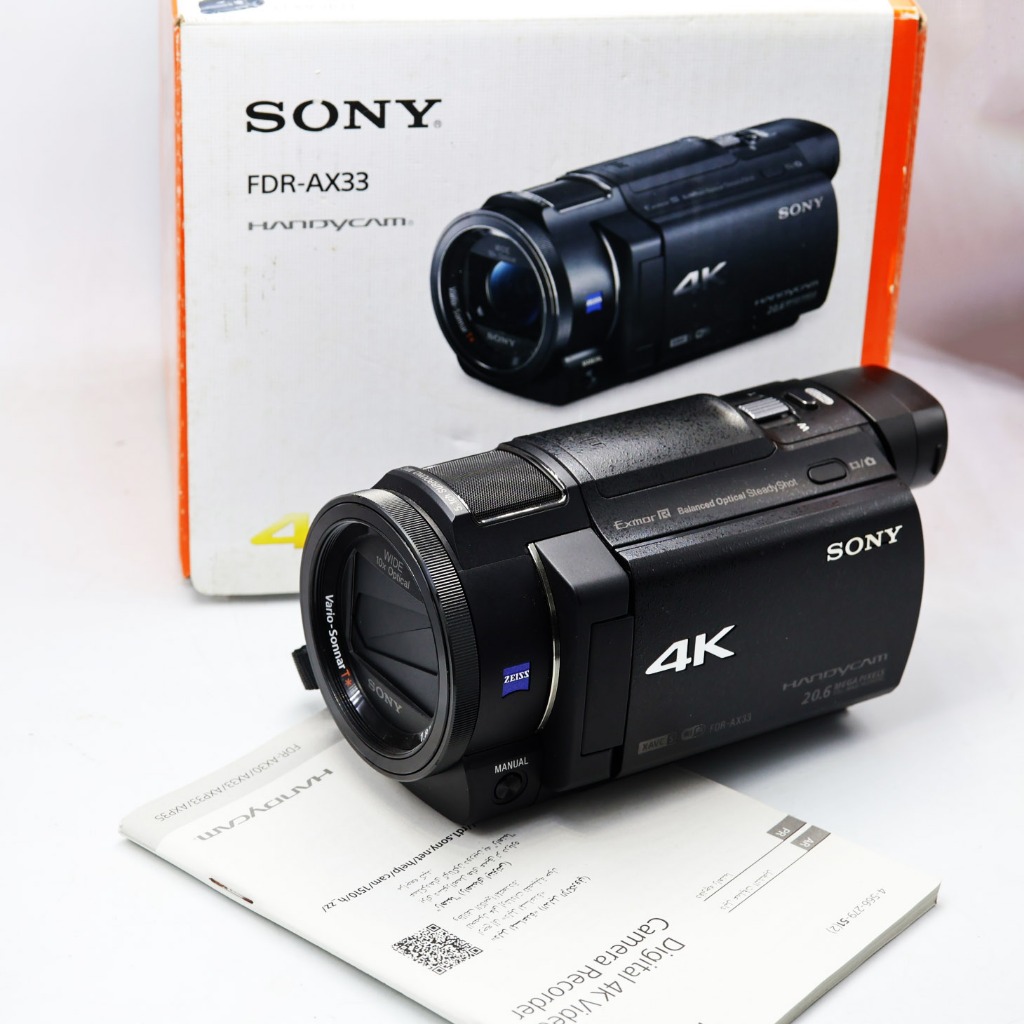 SONY FDR-AX33 4K 20.6MP Stills Handycam Wi-Fi, NFC ZEISS Vario-Sonnar T Balanced Optical SteadyShot 