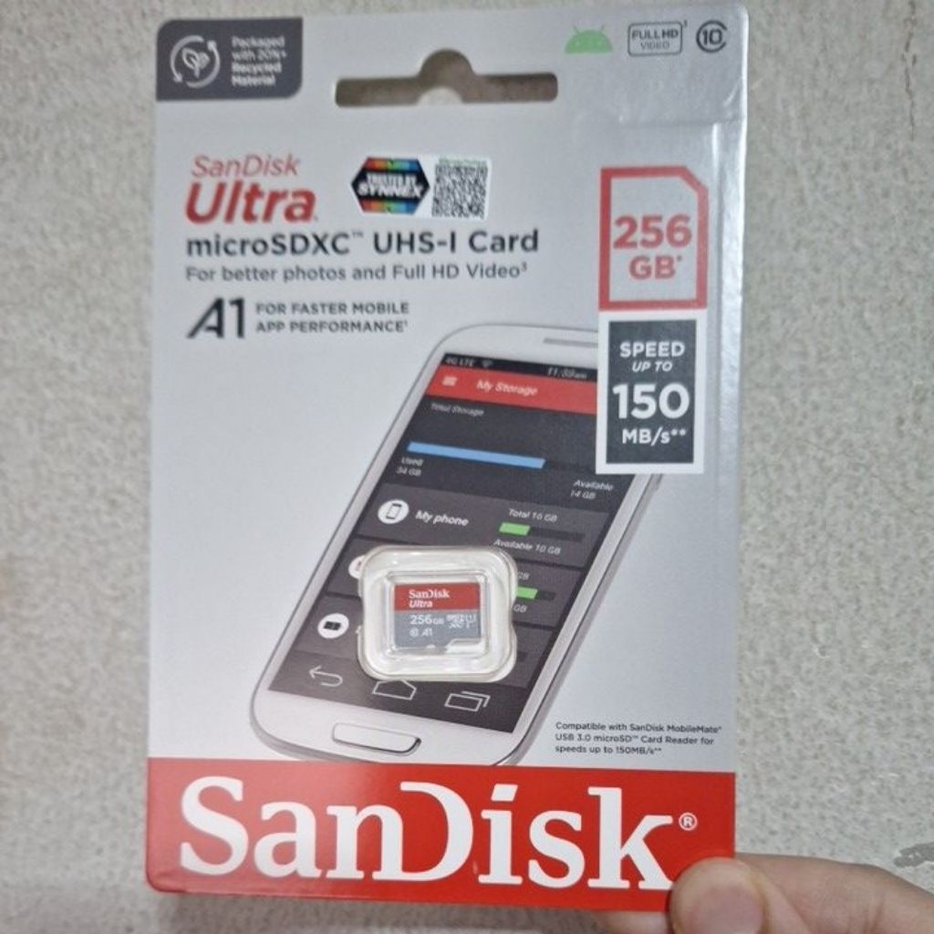 [มือ 1] Memory : Sandisk 256GB Ultra Micro Sdxc uhs-I ของใหม่ประกัน Synex 256 GB
