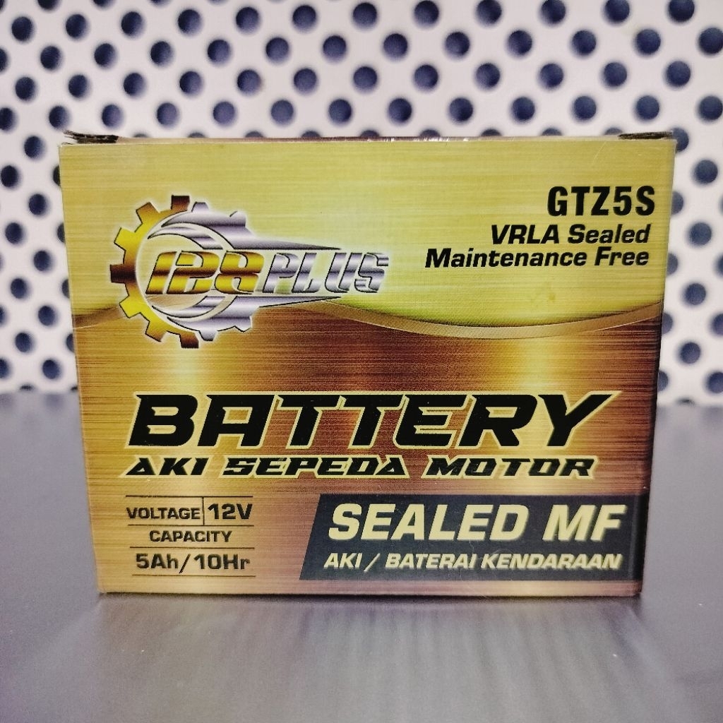 แบตเตอรี่มอเตอร์ไซค์ P28 Plus รุ่น GTZ5S (12V 5Ah) แบตแห้ง แบตเตอรี่พร้อมใช้งาน สำหรับ Wave, Scoopy-