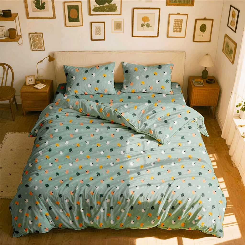 ชุดที่นอนครบเซ็ต6ชิ้น ชุดเครื่องนอนมีผ้านวม อะโวคาโด สัมผัสนุ่ม พิมพ์ลาย มินิมอล เกรดพรีเมี่ยม มีขนาด 3.5/5/6 ฟุตให้เลื - รูปที่ 4