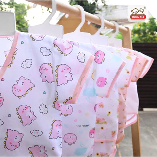Baby heart (เซต 5 ตัว)เสื้อเดี่ยวผูกหน้า ผ้าป่านเด็กแรกเกิด(0-3 เดือน)