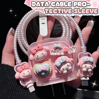 【ส่งจากไทย มาใหม่ 1ชุด 5ชิ้น】เคส สำหรับ ไอโฟน Apple Power Adapter 18W/20Wเคสป้องกันสายชาร์จลายการ์ตูน เคสป้องกันสายชาร์จ