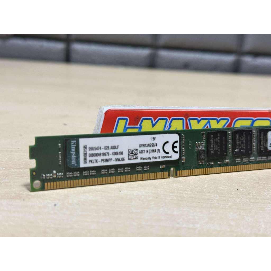 RAM PC(แรม) KINGSTON KVR13N9S8/4  DDR3 4GB แท้100% BUS1333 มือ2