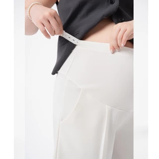 MACHIKO | S17 กางเกงขาสั้นคนท้อง เทลเลอร์ ผ้ายืด มีสายปรับขนาดเอว ใส่สบาย ใส่ได้ยันหลังคลอด