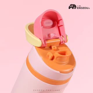EKOZOU รุ่น EKO POPSIP ขวดน้ำสแตนเลส 304 เคลือบเซรามิก เก็บอุณหภูมิร้อน-เย็น มีหลอดดูดในตัว