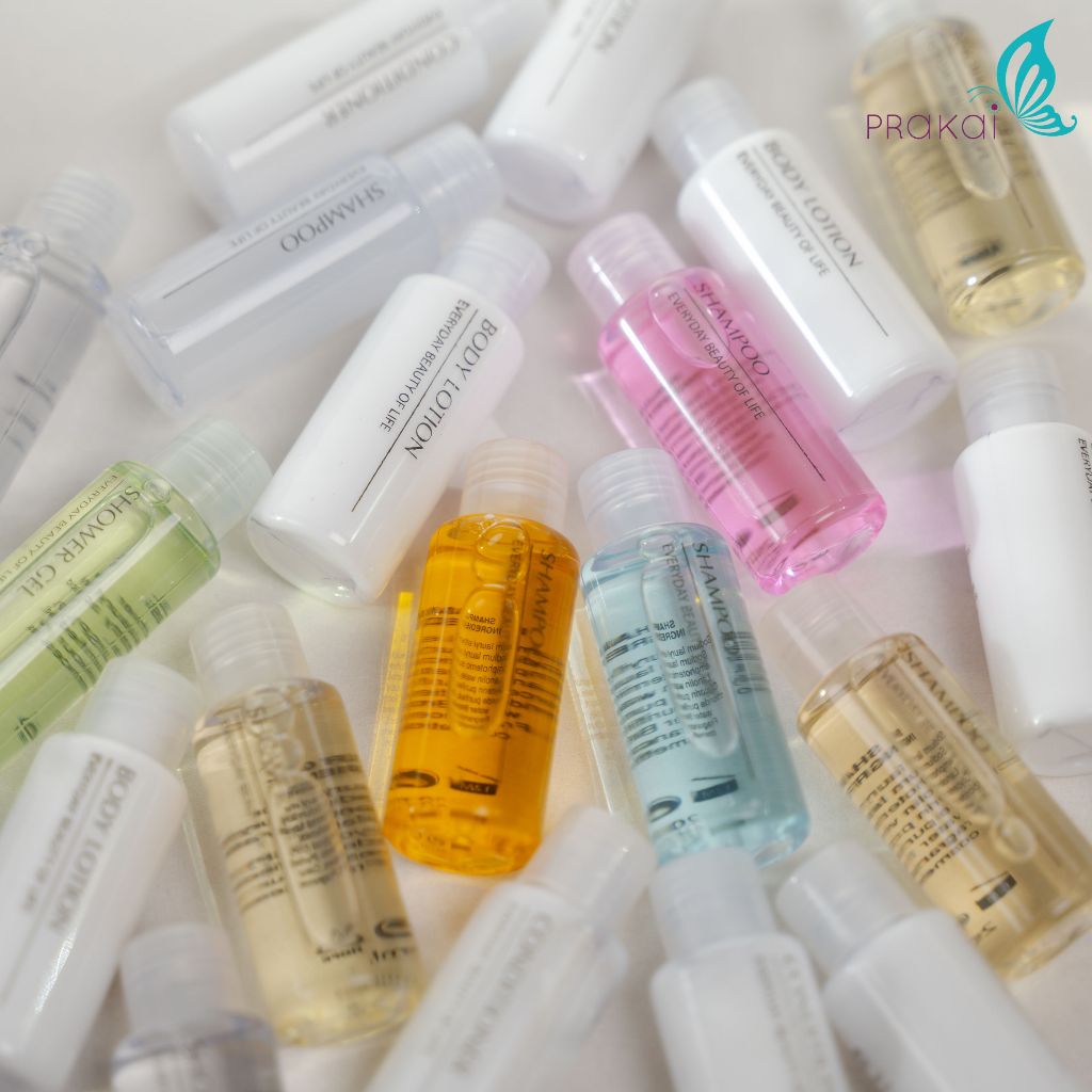 PRAKAIVANICHสบู่เหลวขวด/หลอดบีบ(20-35 มล.)(เลือกกลิ่น&สีได้)【แพ็ค 40 ขวด】 /แชมพู/ครีมนวด/บอดี้โลชั่น
