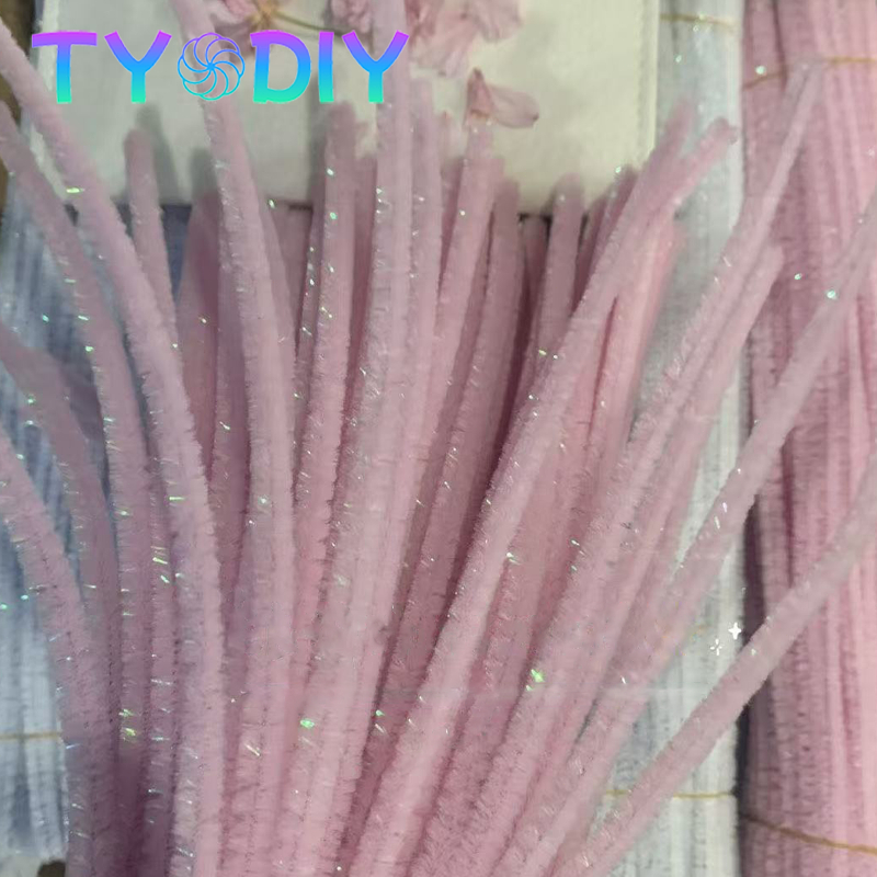 ลวดกำมะหยี่กลิตเตอร์ ลวดกํามะหยี่ขนฟู ลวดกำมะหยี่ สีสันสดใส สำหรับงานฝีมือ  งานฝีมือเด็ก (100pcs) - รูปที่ 5