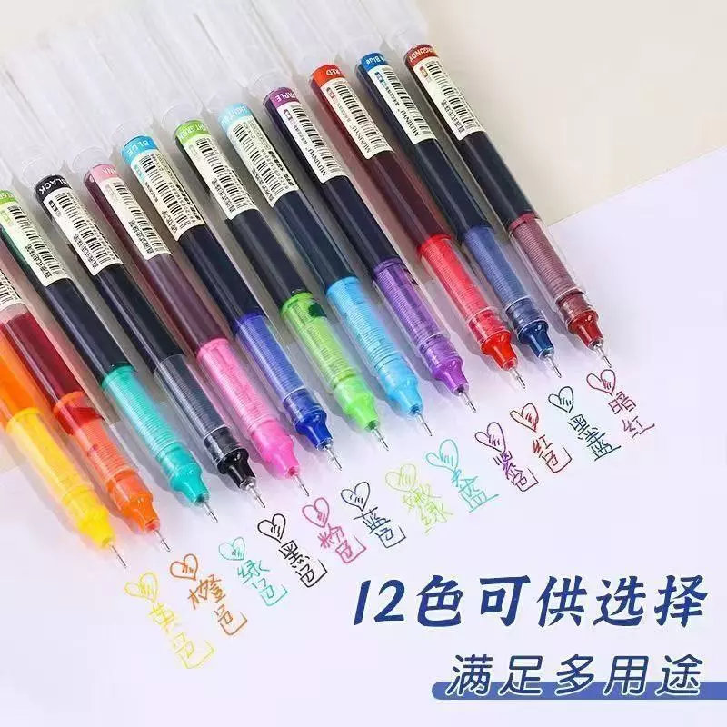 ปากกาหมึกเจลสีสัน 0.5 มม. ความจุสูง แห้งเร็ว เขียนลื่นไหล ไม่ติดขัด สำหรับสมุดบันทึกและเขียนโน้ต เหมาะสำหรับนักเรียน