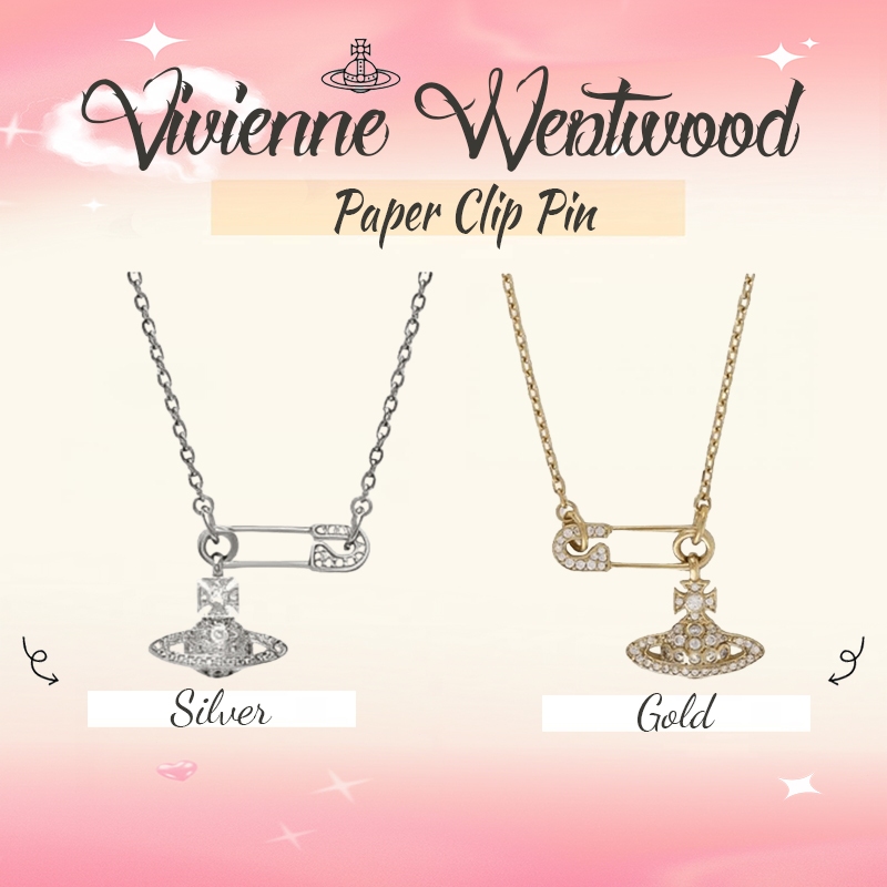 ของแท้100% 💎 VIVIENNE WESTWOOD สร้อยคอ Paper Clip Pin