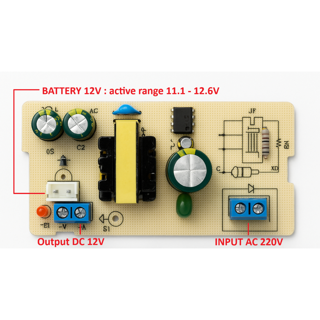 [ พร้อมส่ง ] - Mini UPS Module 12V 2A วงจรสำรองไฟ อุปกรณ์ ขนาดกันเล็ก ป้องกัน ไฟตก ไฟดับ ใช้งานได้ต่อเนื่อง