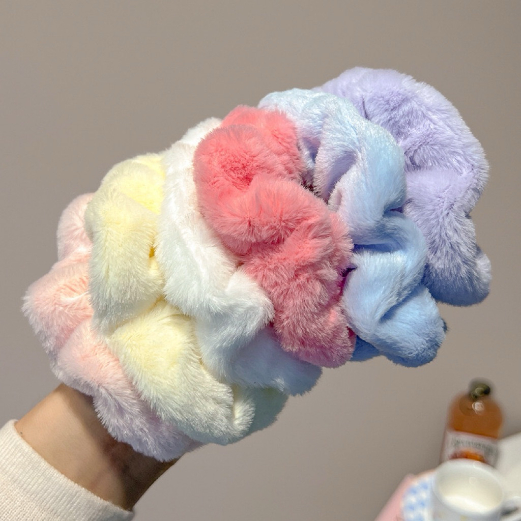 🎀พร้อมส่งจากไทย🎀AF-02ยางรัดผมโดนัดขนนุ่มหลากสีมีให้เลือกหลายสีน่ารัดสไตล์เกาหลี ยางรัดผมน่ารัก ยางรัดผม ยางรัดผมขนนุ่ม
