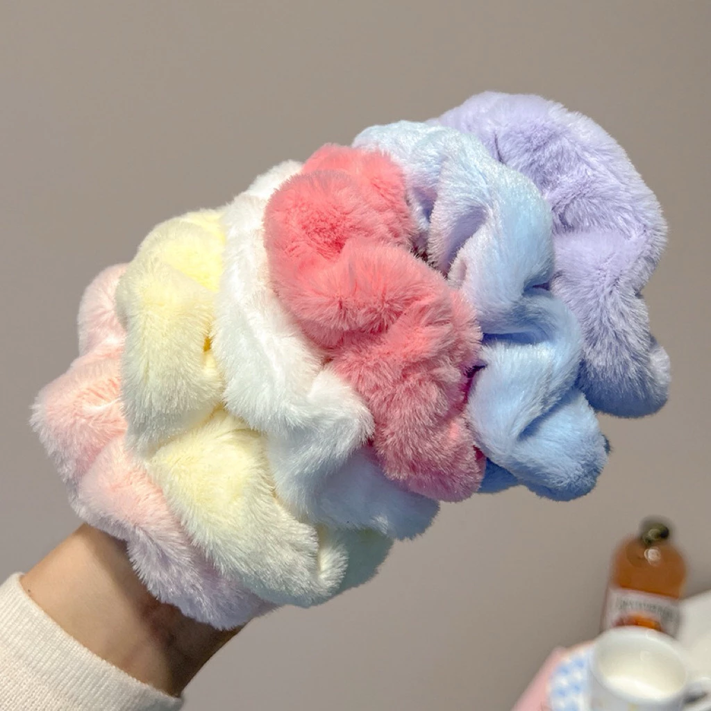 🎀พร้อมส่งจากไทย🎀AF-02ยางรัดผมโดนัดขนนุ่มหลากสีมีให้เลือกหลายสีน่ารัดสไตล์เกาหลี ยางรัดผมน่ารัก ยางรัดผม ยางรัดผมขนนุ่ม