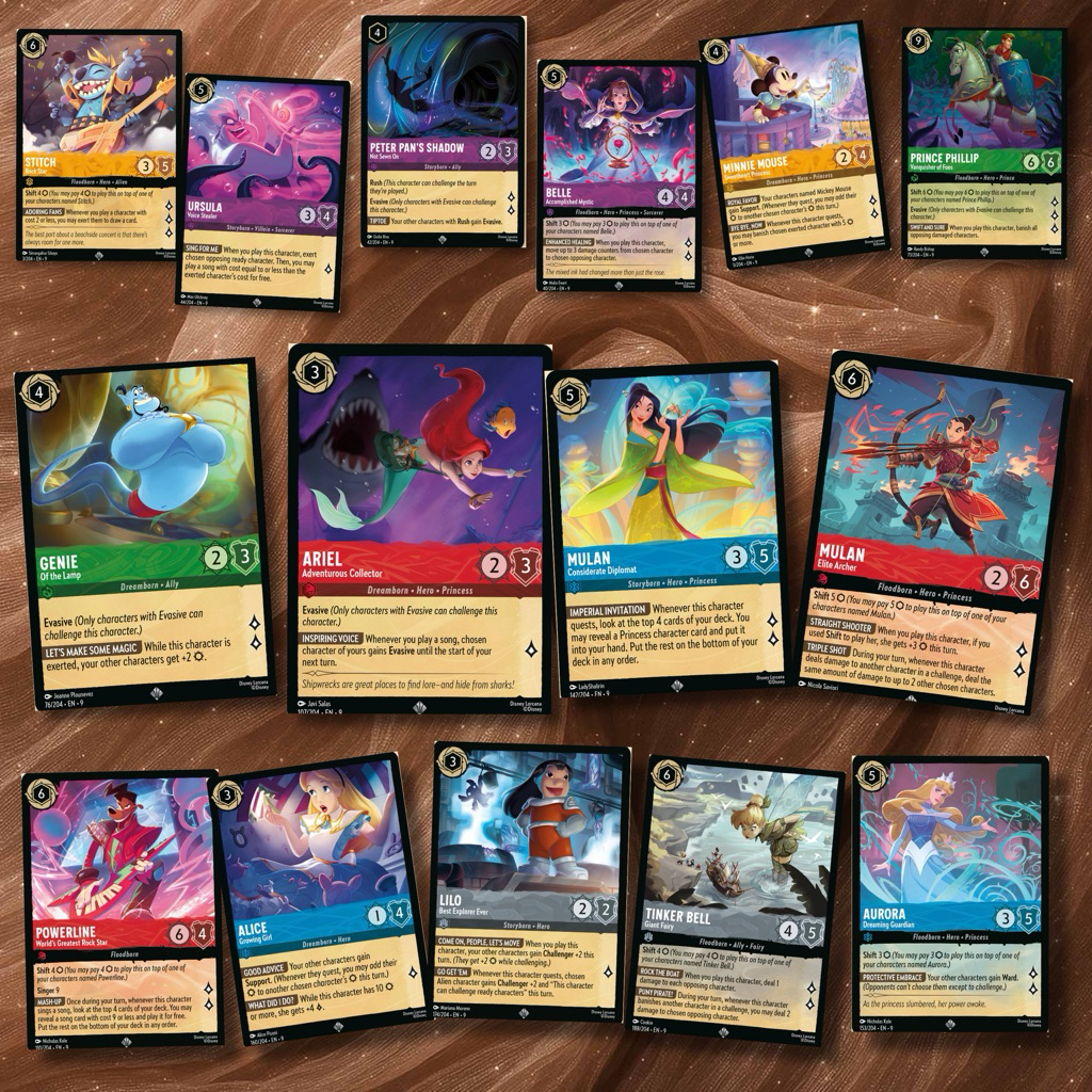 Disney Lorcana Set 9 Fabled ระดับ Super Rare ( Non Foil ) ทุกสี