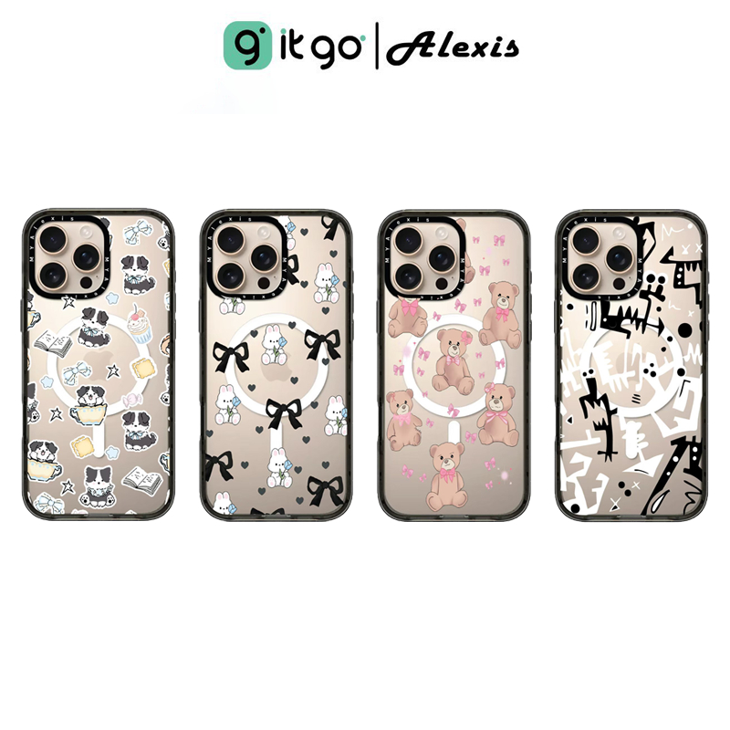 เคสขอบดำ Alexis Cartoon ST Black V.3.3 – ลายใหม่สุดคิ้วท์ เคสใสที่ใช่สำหรับสายน่ารัก!