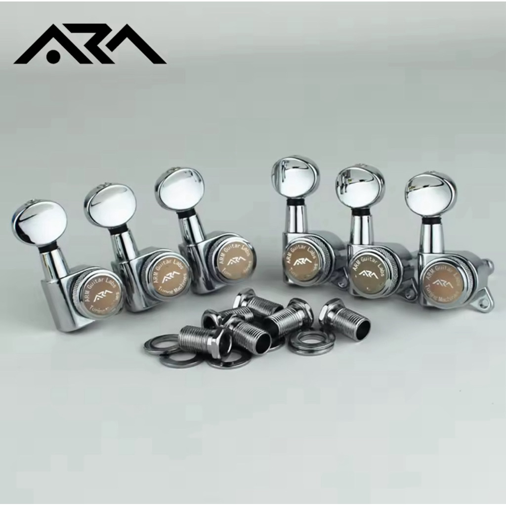 ลูกบิดกีต้าร์ไฟฟ้าล็อคสาย ยี่ห้อARA(6R1ชุด) String Tuner Winder อะไหล่กีตาร์ไฟฟ้า ST TL