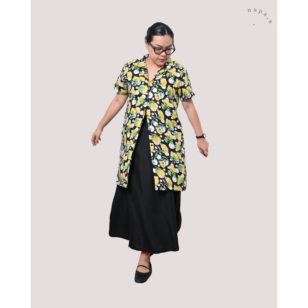 Nanapas hawaiian mini linen dress เดรสฮาวายผ้าลินิน