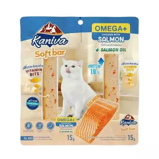 ยกกล่อง Kaniva Soft Bar คานิว่า ซอฟท์ บาร์ ขนมแมว รูปแบบใหม่ มี Vitamin Bits 15 กรัม 12 * 24 ชิ้น