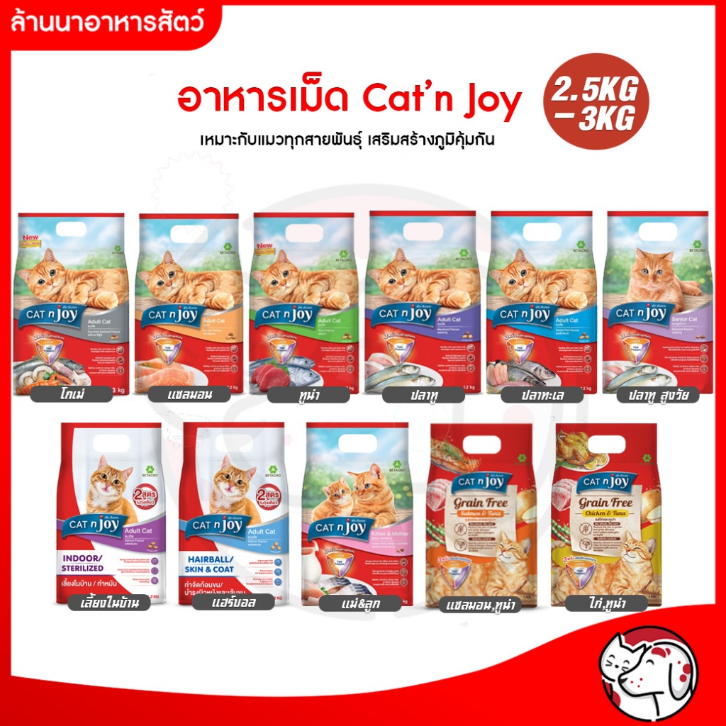 [2.5-3kg] Cat N Joy อาหารแมว Triple Protection3พลังเสริมสร้างภูมิคุ้มกัน สร้างเกราะป้องกันให้แข็งแรง