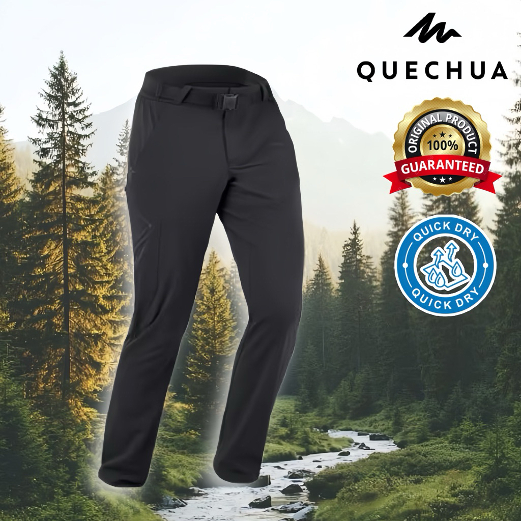 กางเกงเดินป่าขายาวสำหรับผู้ชาย รุ่น MH500 (สีดำ) QUECHUA