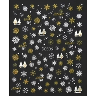 L1.[ไม่มีปก]❄🎄✨สติ๊กเกอร์คริสต์มาส❄❄❄❄ ลายหิมะ Christmas 🎁 แบบมีกาวในตัว สำหรับตกแต่งเล็บ ติดง่าย สวยมาก✨[ร้านไทย]