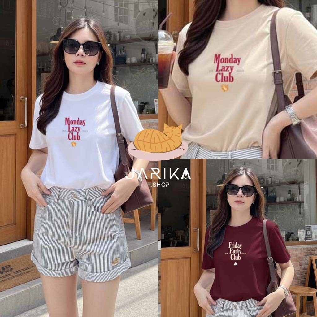 Jarikashop - เสื้อยืดลาย Monday lazy ( จ270 ) ( งานป้าย.. Jarika )