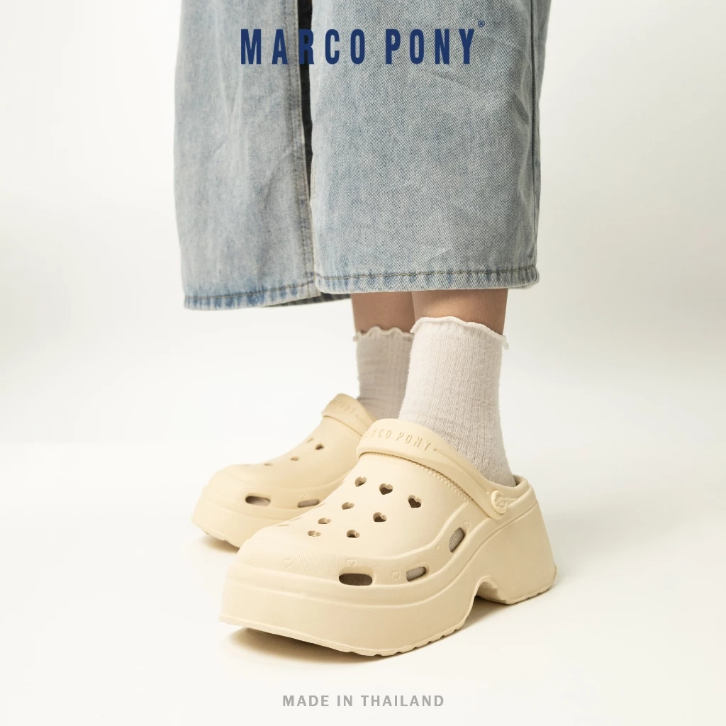 Marco Pony รองเท้าแตะผู้หญิง แฟชั่น พื้นหนา กันลื่น EVA รองเท้าแตะนุ่ม ดีไซน์ระบายอากาศ MH9031