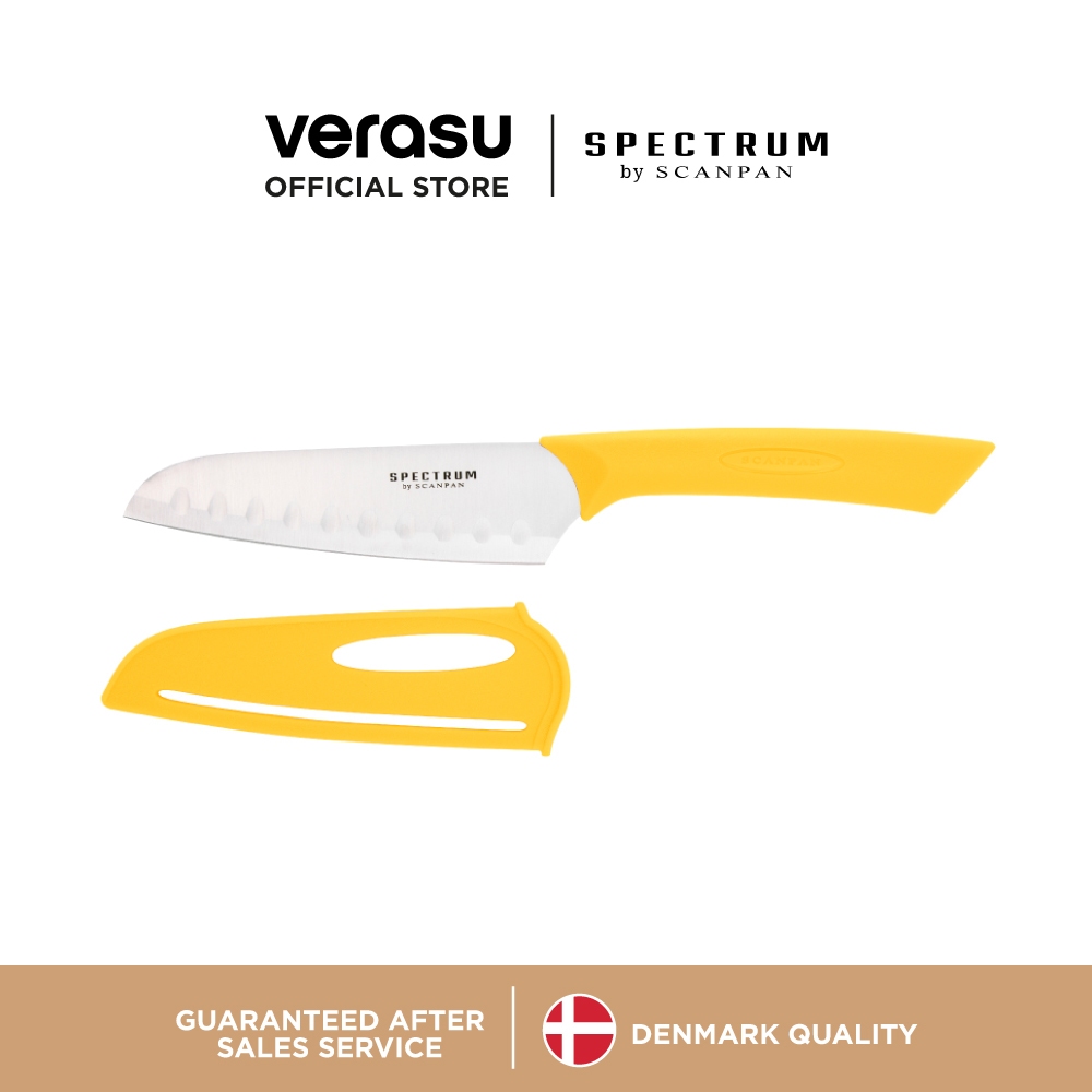 SCANPAN มีดซันโตกุ 12.5 ซม. พร้อมปลอก สีเหลือง Spectrum SCA-70002006 Spectrum SCA-70002006