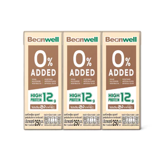 Beanwell บีนเวลล์ นมถั่วเหลืองยูเอชที สูตรไม่เติมน้ำตาล 250 มล. x 36 กล่อง