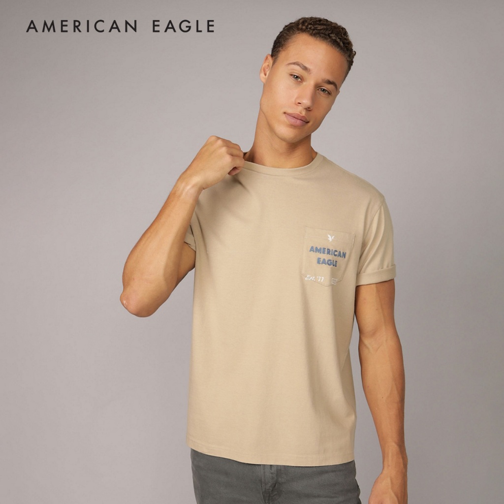 American Eagle Elevated Logo Graphic T-Shirt เสื้อยืด ผู้ชาย กราฟฟิค (NMTS 017-4426-212) – โปรปัง