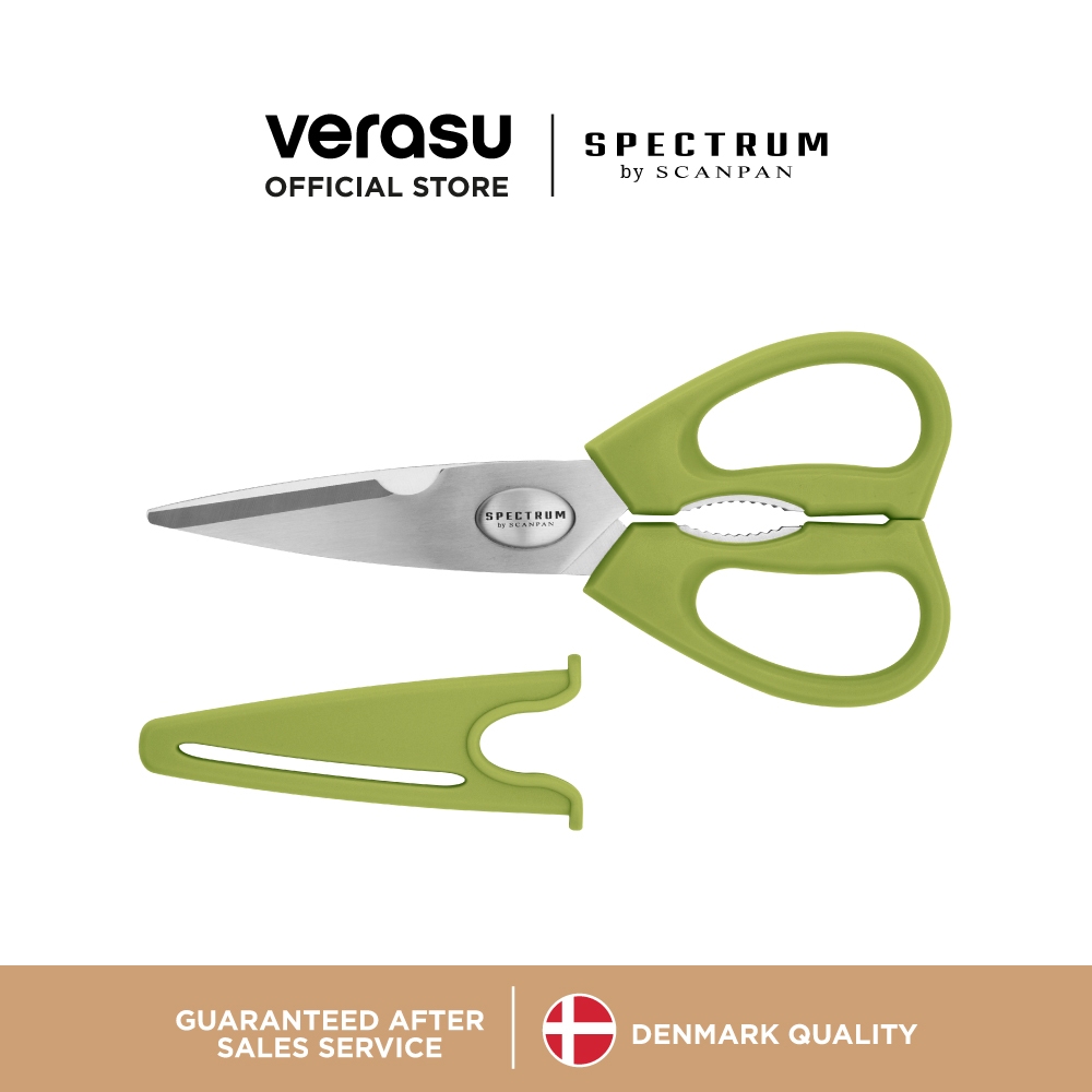 SCANPAN กรรไกรทำครัว ถอดแยกได้ พร้อมปลอก สีเขียว Spectrum SCA-70010404