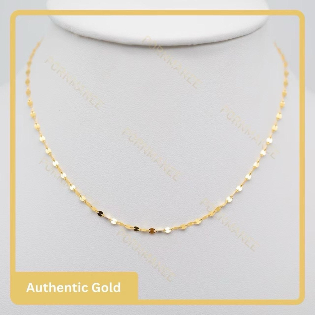 สร้อยคออิตาลีทองคำแท้ 18k (75%) น้ำหนัก 0.7กรัม (ลายจันทร์กระพริบ) ยาว 18นิ้ว – โปรปัง