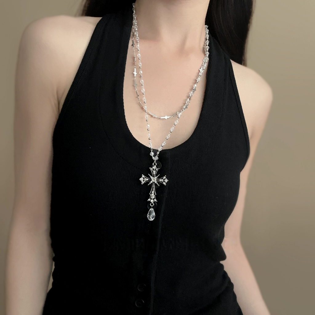 สร้อยคอผู้หญิง สร้อยคอพร้อมจี้ cross pendant สไตล์เกาหลี ins สวย ของขวัญ เครื่องประดับแฟชั่น ส่งไวจากไทย COD - รูปที่ 2