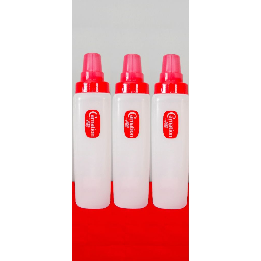 ขวดบีบคาร์เนชั่น (ชุด 3 ใบ) ขนาด 1000 ml ขวดบีบนม ขวดบีบซอส มีสเกล ขนาดขวดบีบ กว้าง 7.5 cm สูง 30 cm  พลาสติก Food Grade
