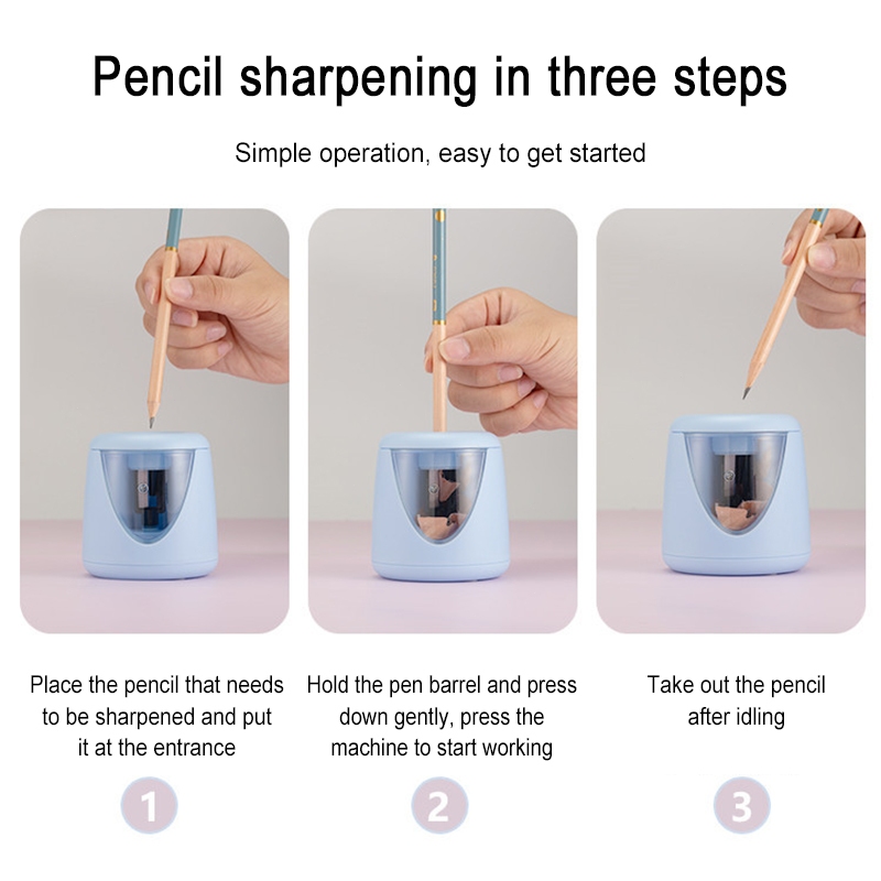 กบเหลาดินสอไฟฟ้า กบเหลาดินสออัตโนมัติ เครื่องเหลาดินสออัตโนมัติ ชาร์จ USB - รูปที่ 3