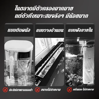 🔥New🔥กรองแขวนแบบใส เพิ่มวัสดุกรองได้ ไม่มีเสียงรบกวน 3 ฟังก์ชัน กรอง+วนรอบ+เพิ่มออกซิเจน น้ำสะอาดใส