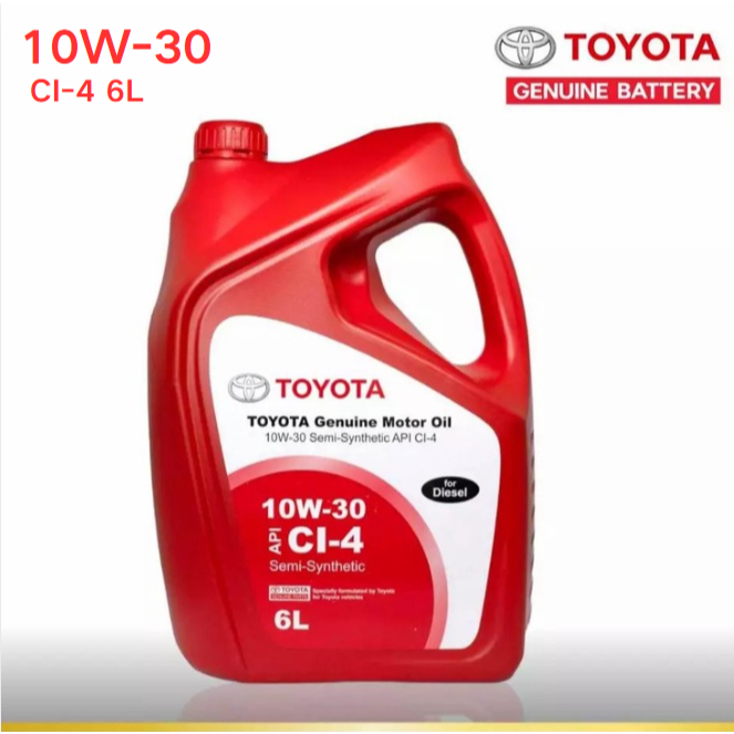 TOYOTA GENUINE MOTOR OIL 10W-30 6L น้ำมันเครื่องรถยนต์ (ดีเซล)