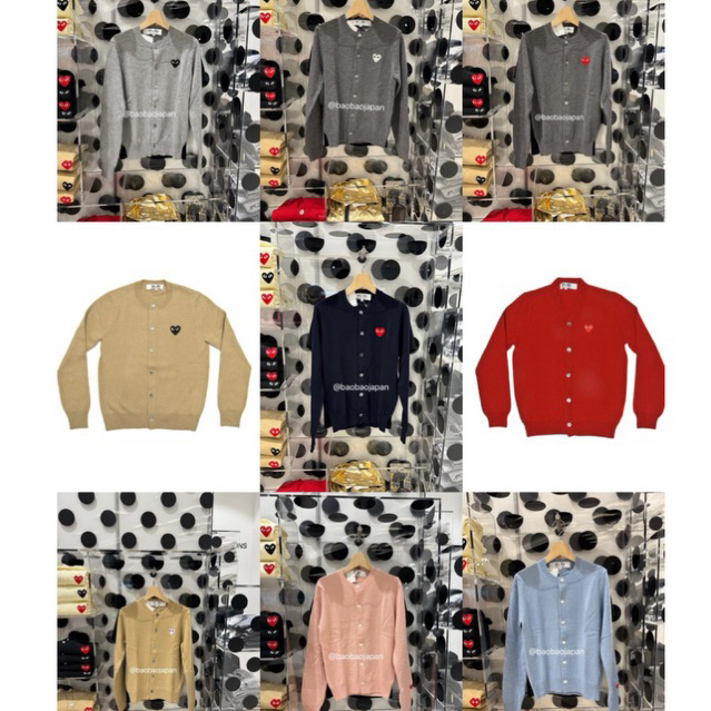 เสื้อ wool cardigan Play Comme des Garçons (unisex) ของแท้จาก Shop