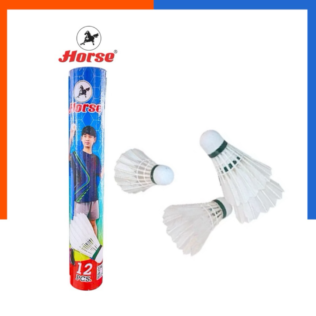 ลูกแบด ลูกขนไก่ Horse ตราม้า H-1011 แพค 6 ลูก/ 12 ลูก ฝึกซ้อม คุณภาพดี แบดมินตัน Badminton Shuttlecocks แบด ลูกแบต