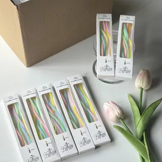 🔥พร้อมส่ง🔥เทียนเกลียวเกาหลี เทียนวันเกิด เทียนแฟนซี เทียน เทียนปักเค้ก เทียนพาสเทล เทียนเกลียวโค้ง