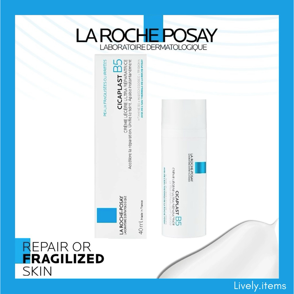 (พร้อมส่ง แท้100%) La roche posay- Cicaplast B5 Ultra-repair light cream 40ml ลาโลชโพเซ ฉลากไทย