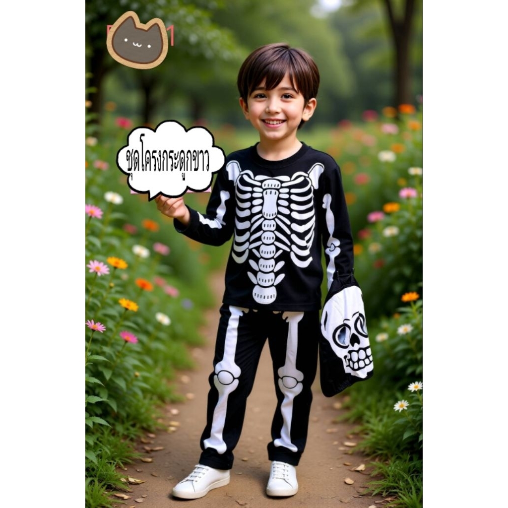 ชุดฮาโลวีนเด็ก Halloween พร้อมส่ง โครงกระดูกเด็ก มัมมี่ แดร็กคูล่า  คอสเพลย์ แฟนซี น้อง1ปี-10ปี พร้อมส่ง โครงกระดูกเด็ก