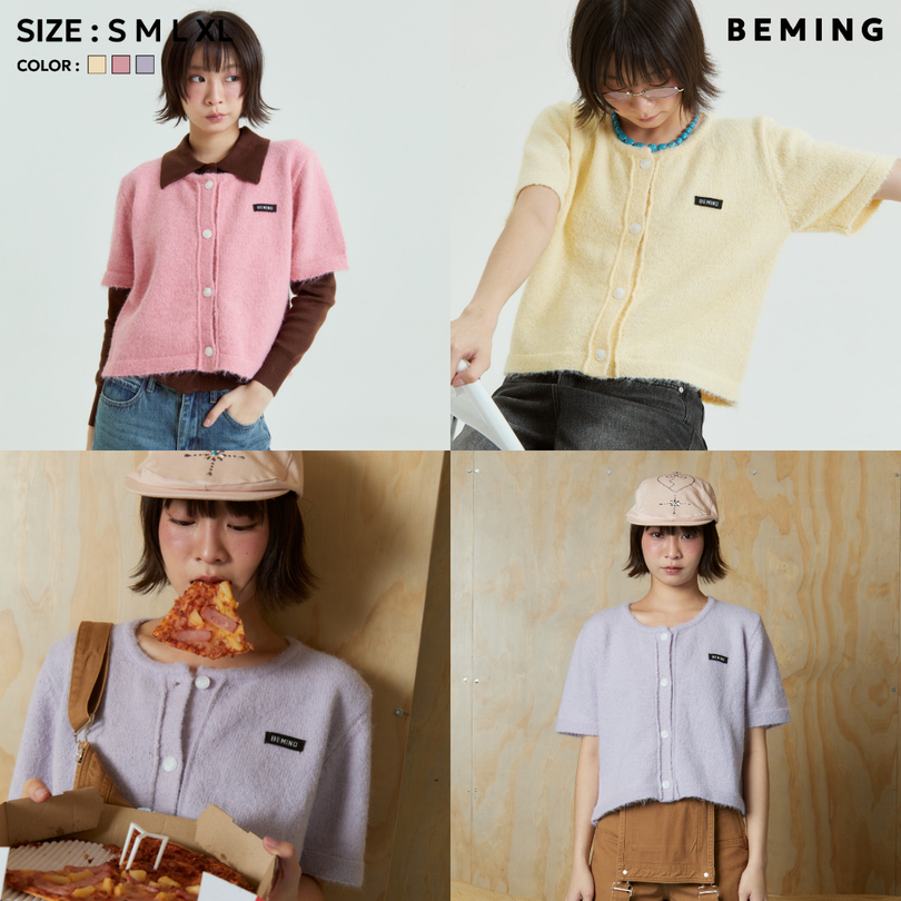 Bemingtop1007(S-M)-BMG Bonbon Knit Cardigan – คาร์ดิแกนพาสเทลสุดหวาน ใส่แล้วใจละลายเหมือนลูกกวาด