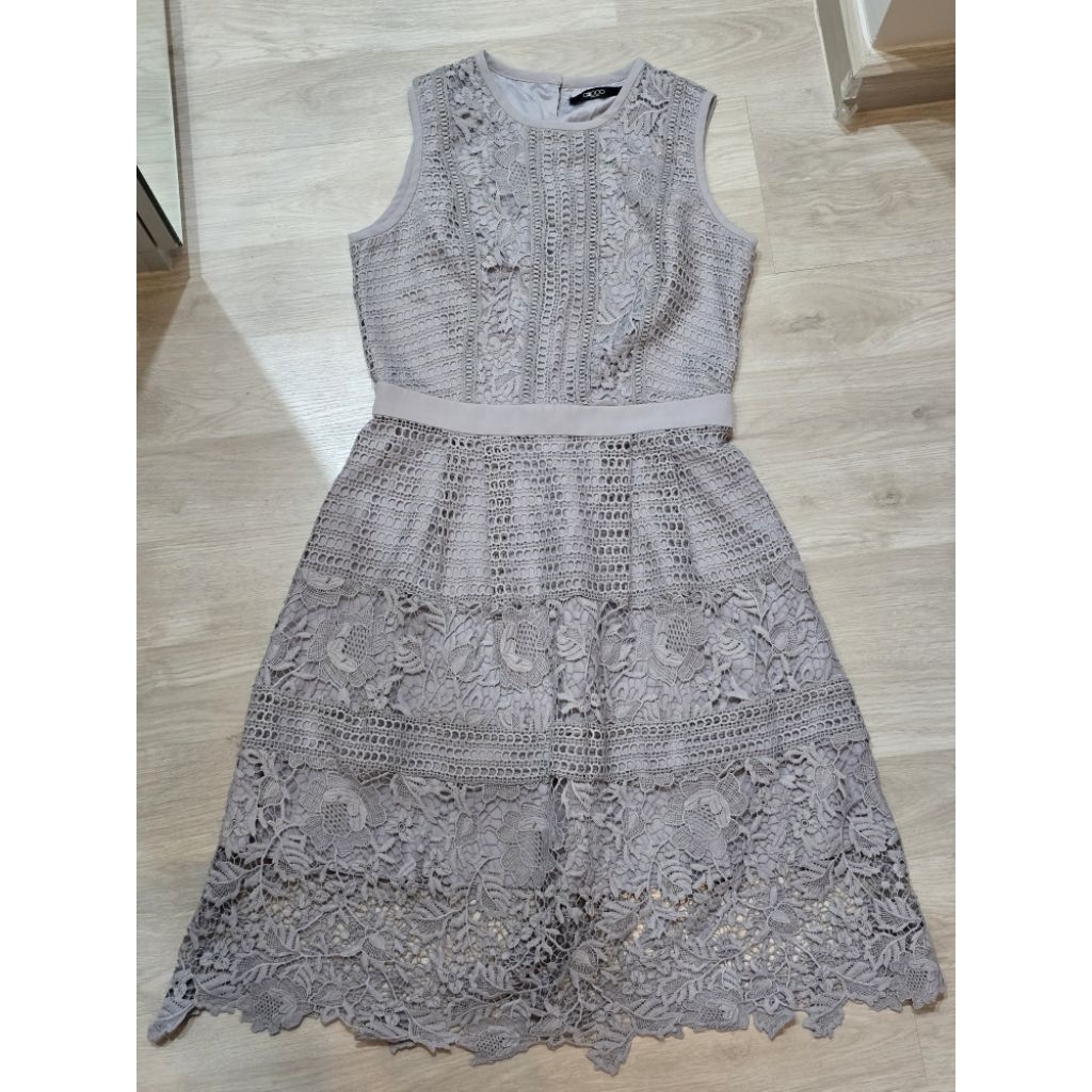 เดรสลูกไม้ G2000 สีเทา